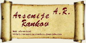 Arsenije Rankov vizit kartica